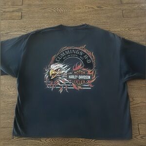 Vintage Harley-Davidson Flame Eagle Print H-D Burton, MI Cropped boxy Fit 3XL